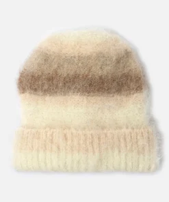 Bonnet maille moelleuse rayée