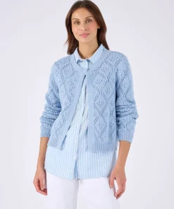 Cardigan ajouré fil ruban