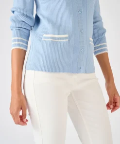 Cardigan côtes plates fantaisie