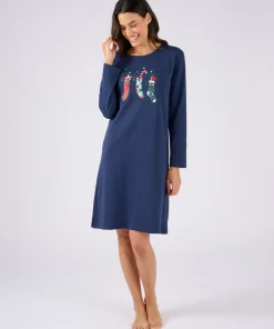 Chemise de nuit de Noël en maille jersey pur coton peigné