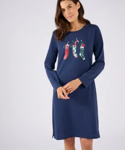 Chemise de nuit de Noël en maille jersey pur coton peigné