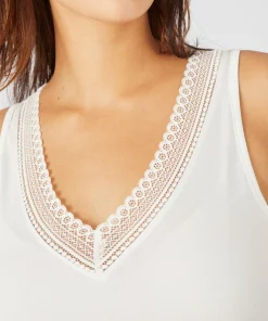 Débardeur Climatyl col V dentelle
