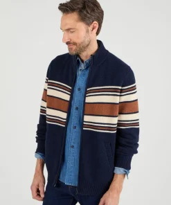 Gilet zippé col montant 50% laine