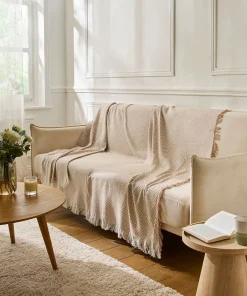 Jeté de lit, de fauteuil ou de fauteuil motif géométrique