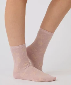 Lot de 2 paires de chaussettes brodées fil brillant