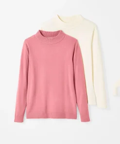 Lot de 2 pulls toucher doux col montant