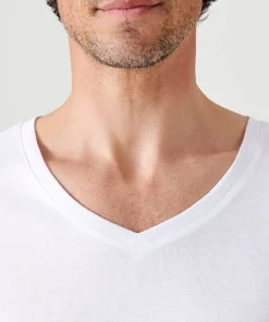 Lot de 2 t-shirts col V, manches courtes, Essential pur coton peigné