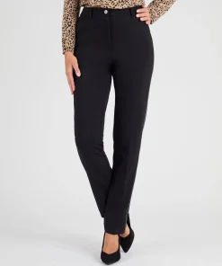 Pantalon maille crêpe stretch liserés côtés