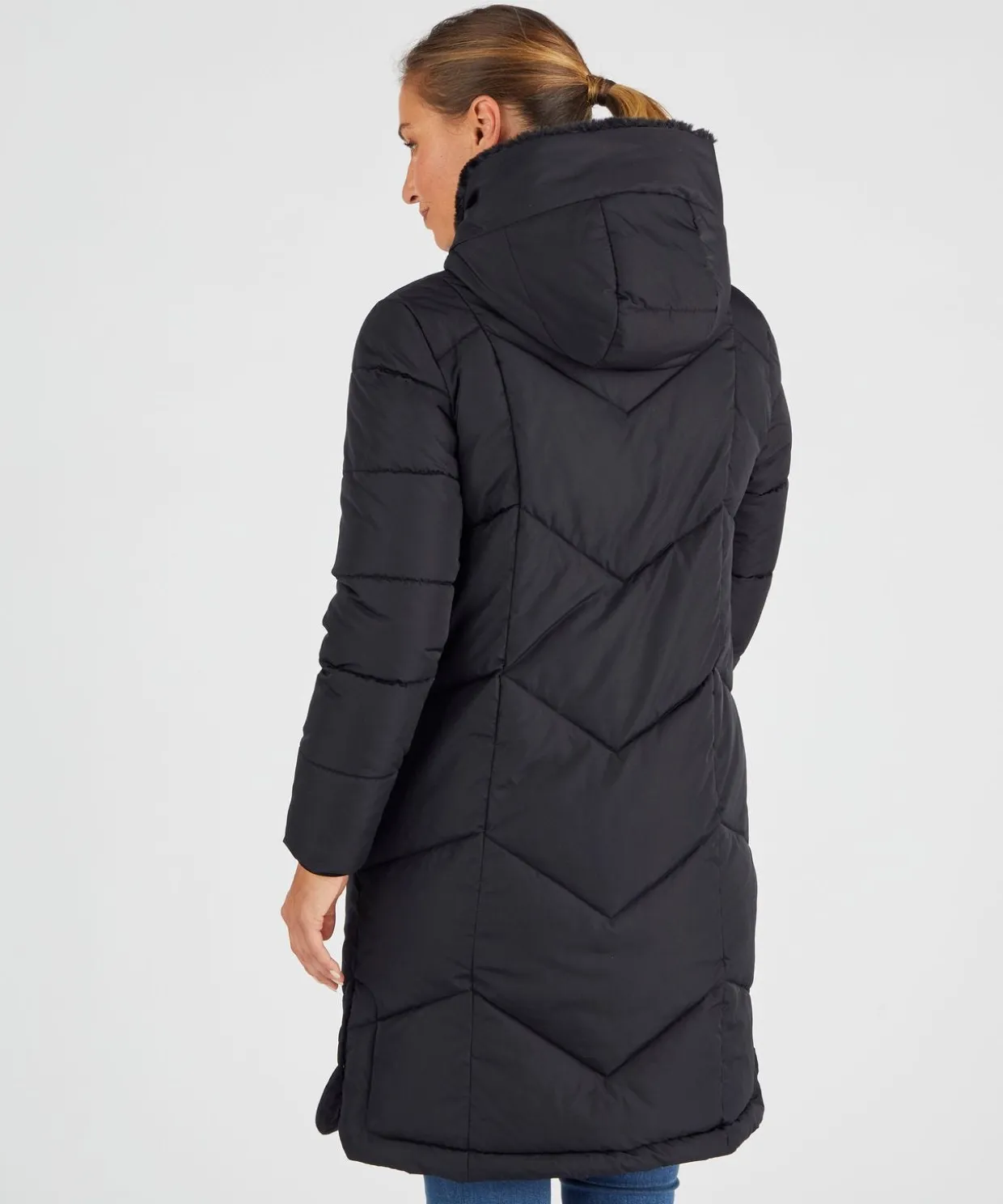 Parka longue, large col, doublée Thermolactyl
