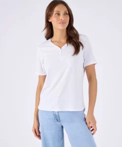 T-shirt col tunisien boutonné
