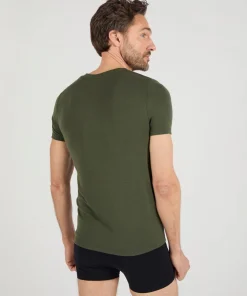 T-shirt col V manches courtes fine côte Thermolactyl Sensitive