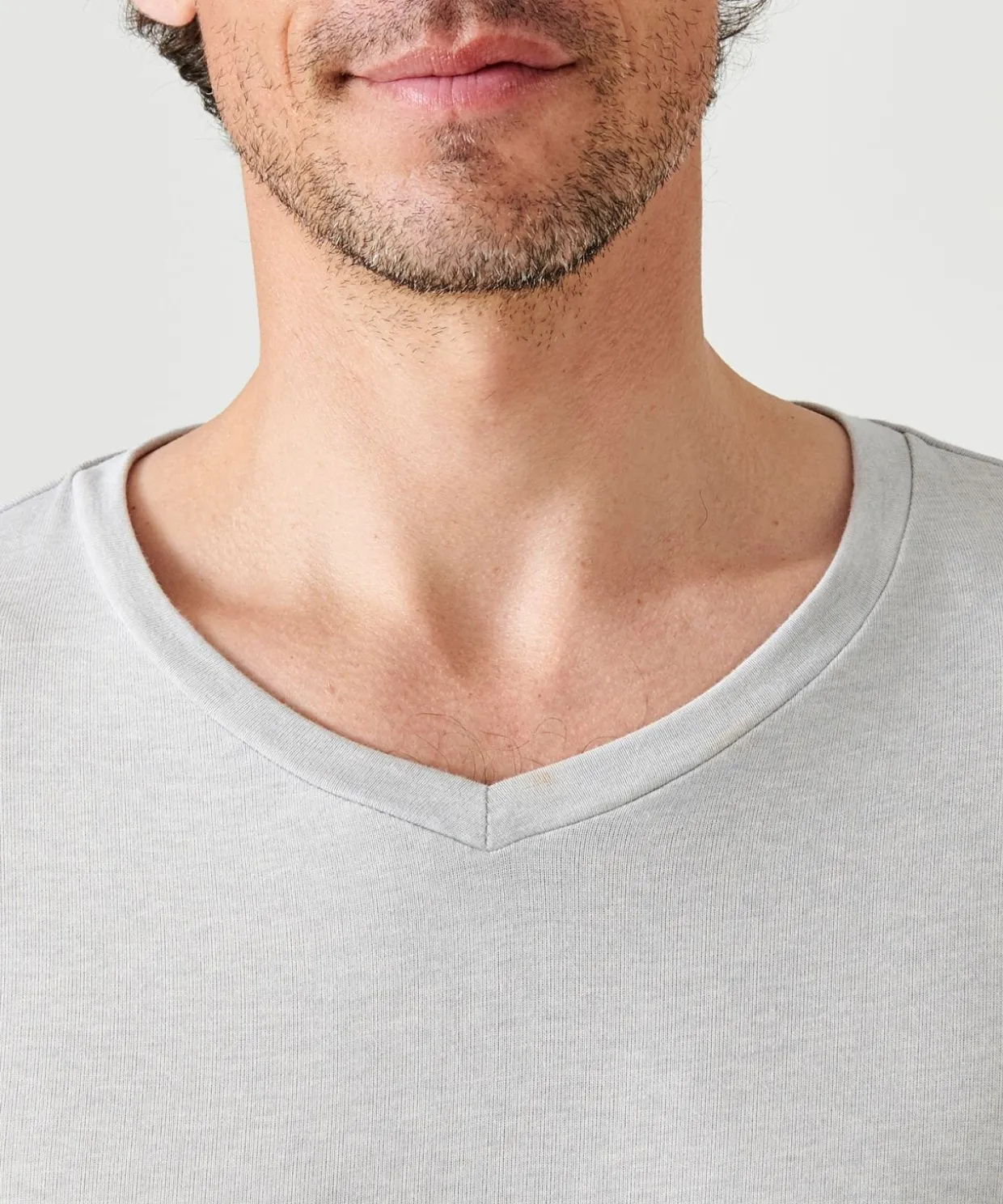 T-shirt col V manches longues fine côte Thermolactyl Sensitive