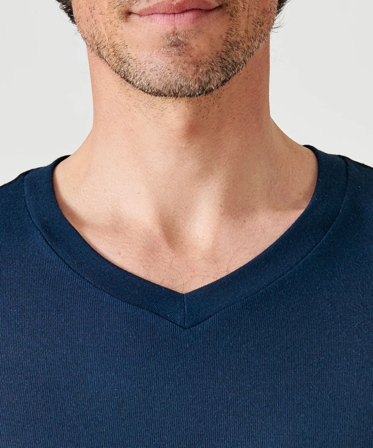 T-shirt col V manches longues fine côte Thermolactyl Sensitive