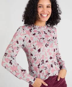 T-shirt col volanté maille chaude
