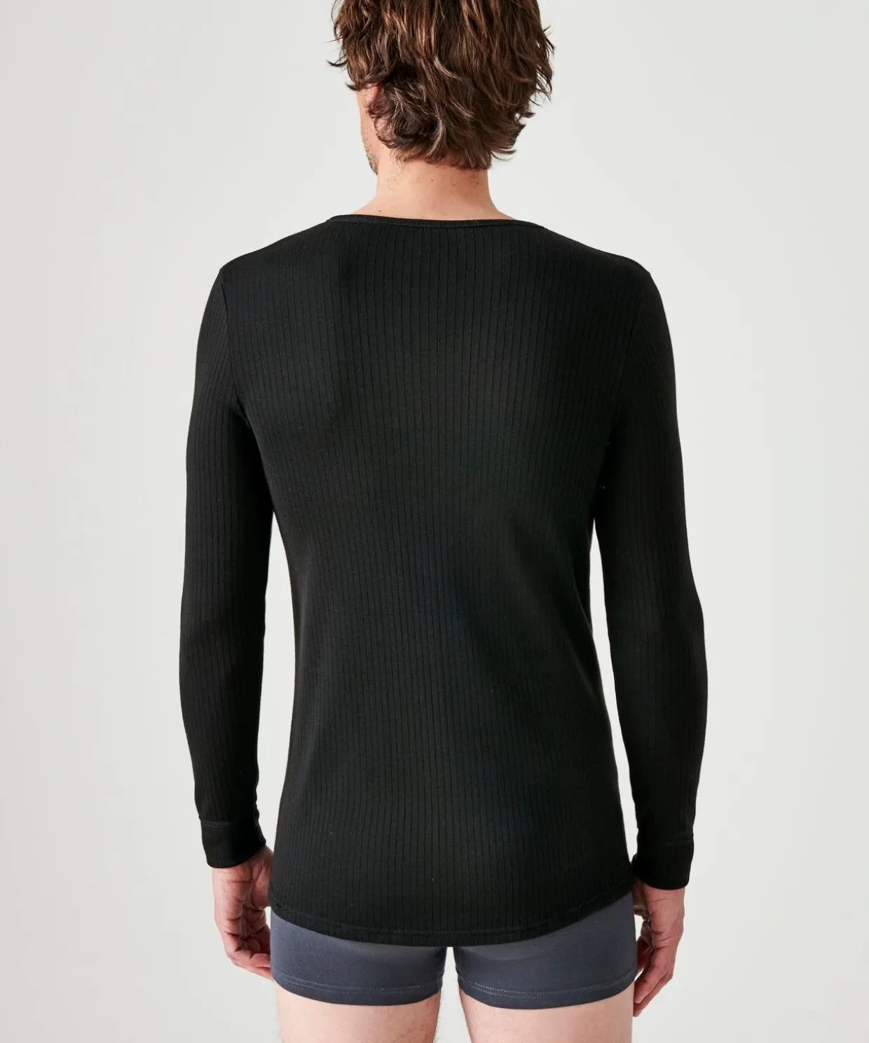 T-shirt homme Thermolactyl col rond, côtes molletonnées