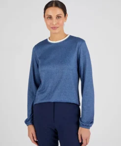 T-shirt maille chaude col volanté