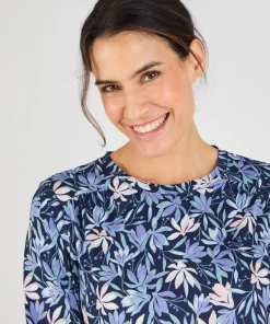 T-shirt maille chaude imprimé végétal