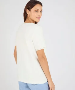 T-shirt maille jacquard reliéfée