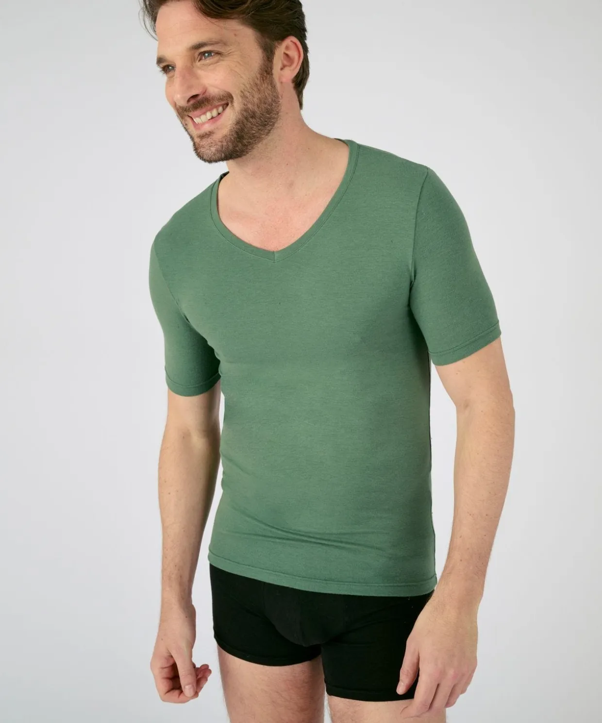T-shirt manches courtes col V Thermolactyl Sensitive