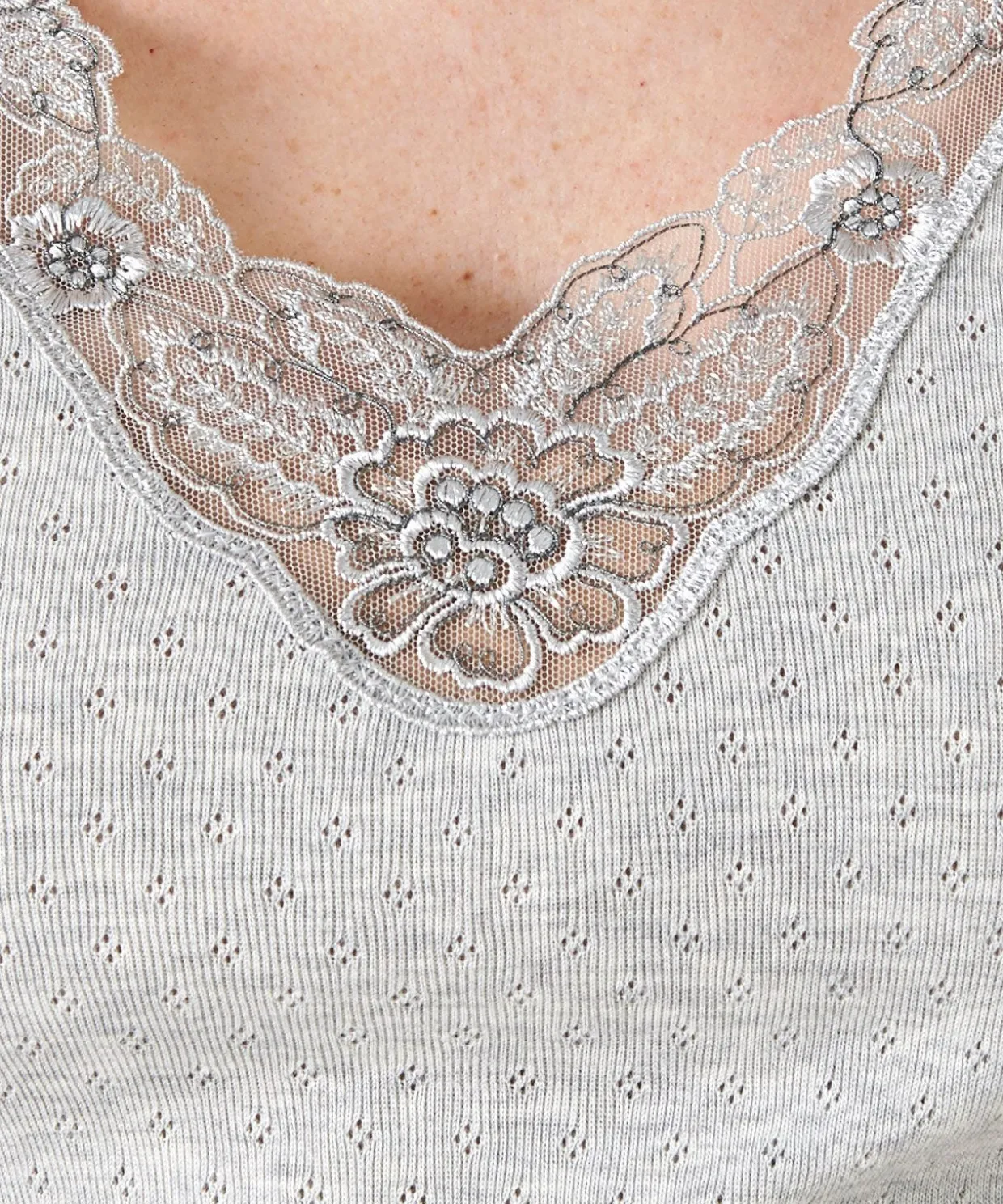 T-shirt manches courtes, maille ajourée Thermolactyl