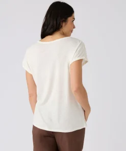 T-shirt mélange lin, détails tressés