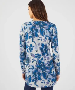 Tunique maille chaude imprimé fleuri
